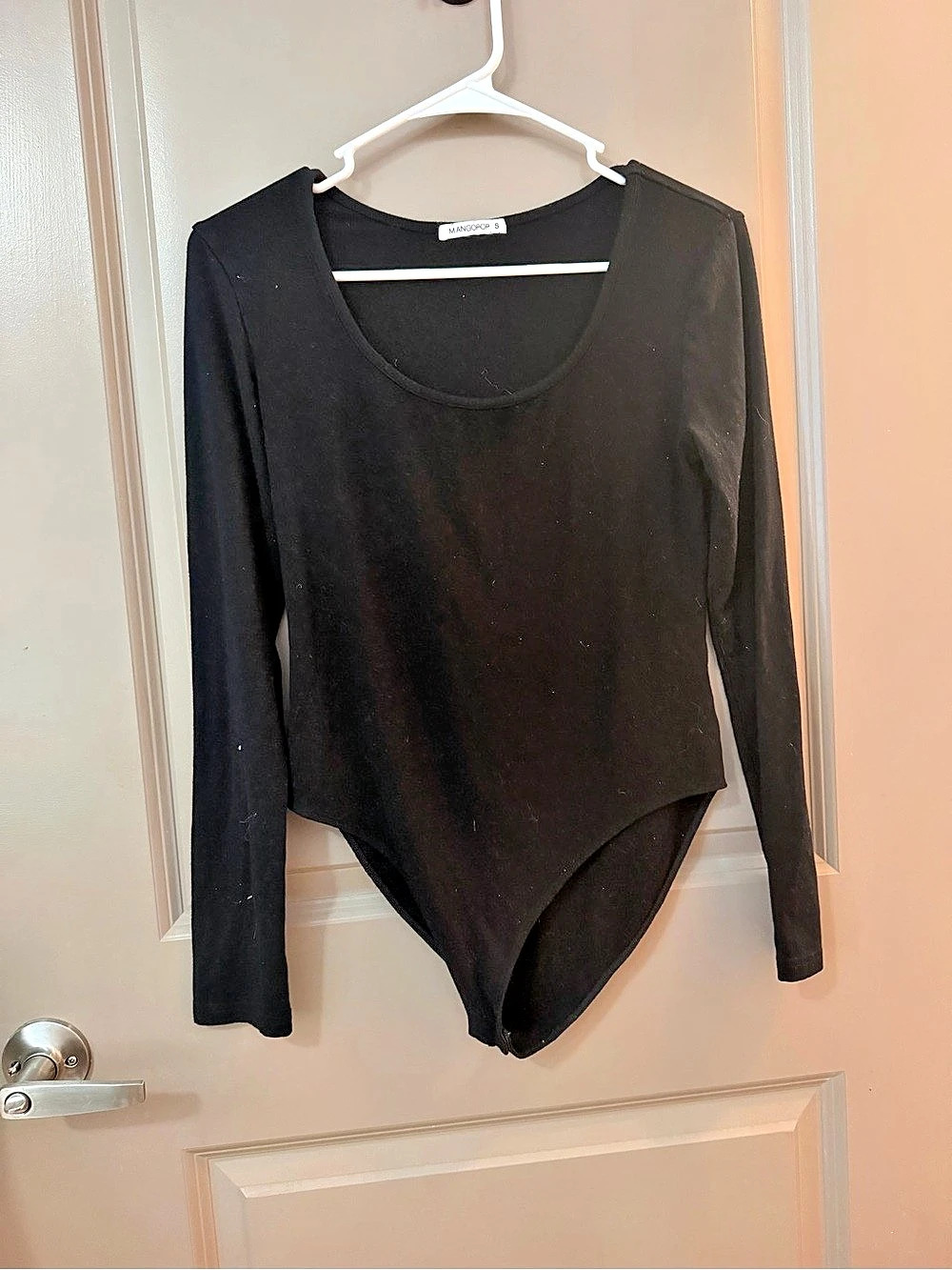 Mangopop Black Long Sleeve Bodysuit Size Small